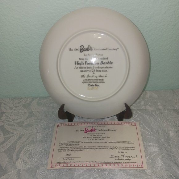 **Vintage BARBIE!!** High Fashion Barbie Porcelain Plate Collection of 8 Plates - Picture 13 of 15